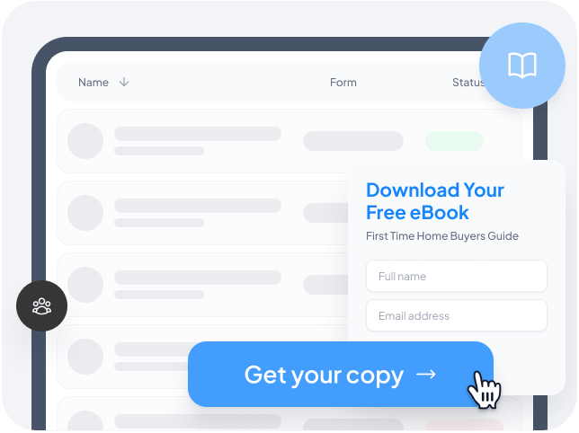 Lead generation suite with forms, landing pages, funnels, and eBook lead magnets