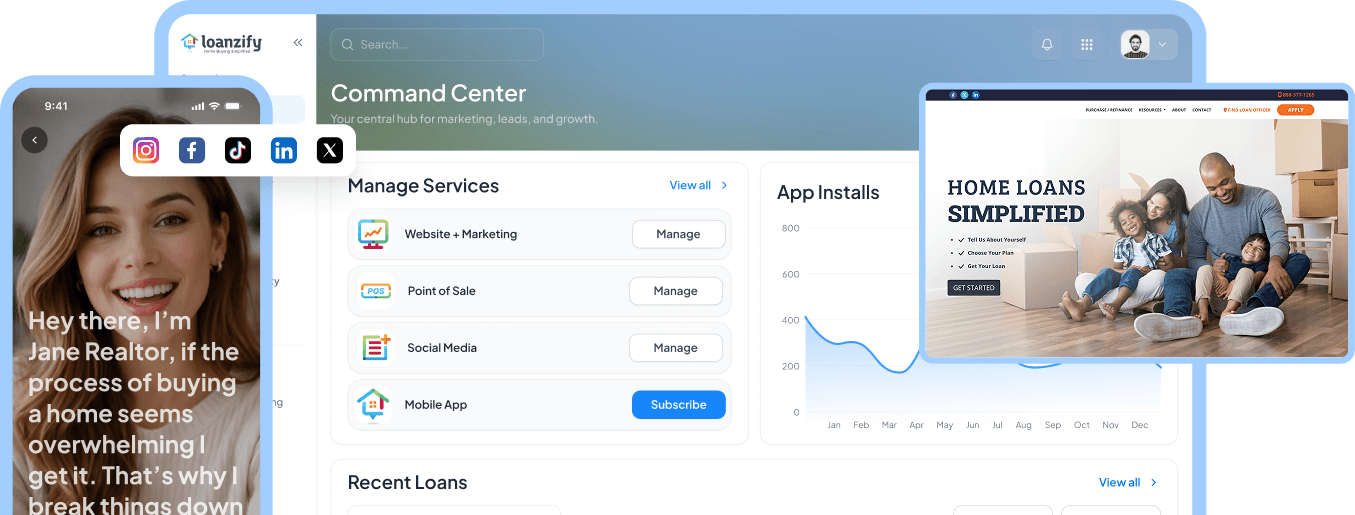 Loanzify Command Center dashboard